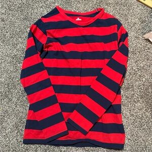 Striped Red and Blue Kids Long Sleeve Shirt